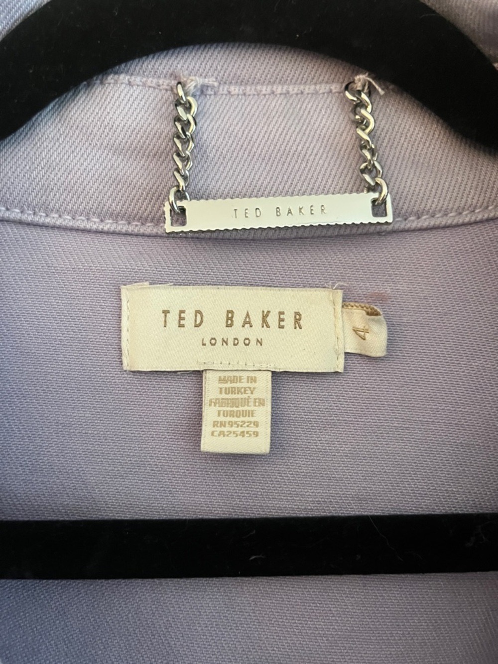 Ted Baker Sofiaz Oversized Denim Jacket in Lilac Size 12 nwt - Picture 10 of 13